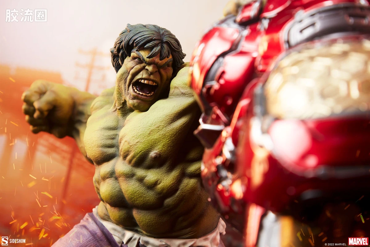 sideshow静态模型系列 Maquette Marvel 绿巨人对反浩克装甲 - 图片