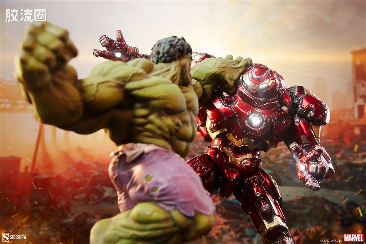sideshow静态模型系列 Maquette Marvel 绿巨人对反浩克装甲 - 图片