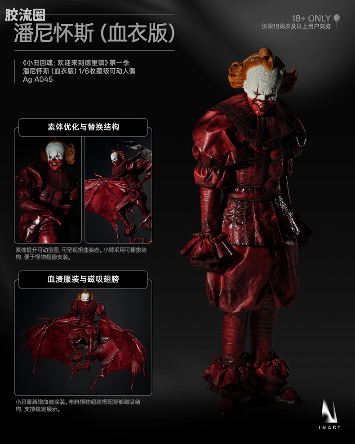 INART1/6系列 综合系列 《小丑回魂：欢迎来到德里镇》第一季-潘尼怀斯（血衣版） - 图片