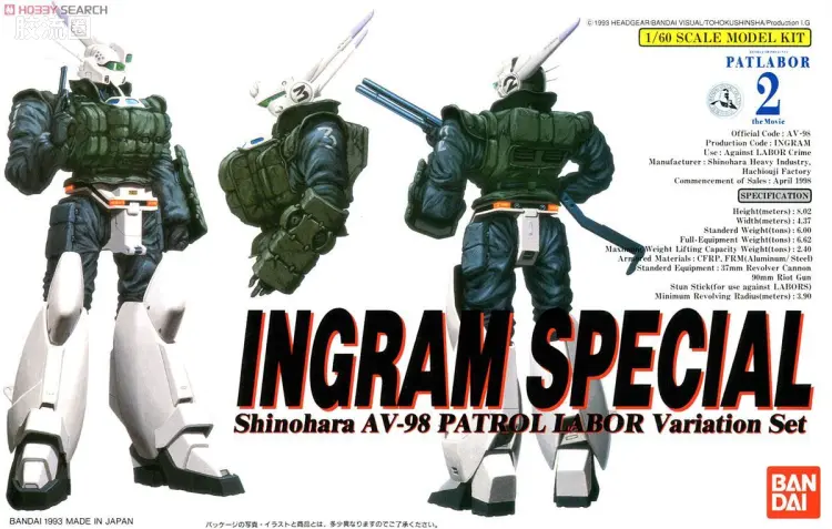 万代综合拼装模型系列 机动警察系列 INGRAM SPECIAL 英格拉姆特装型