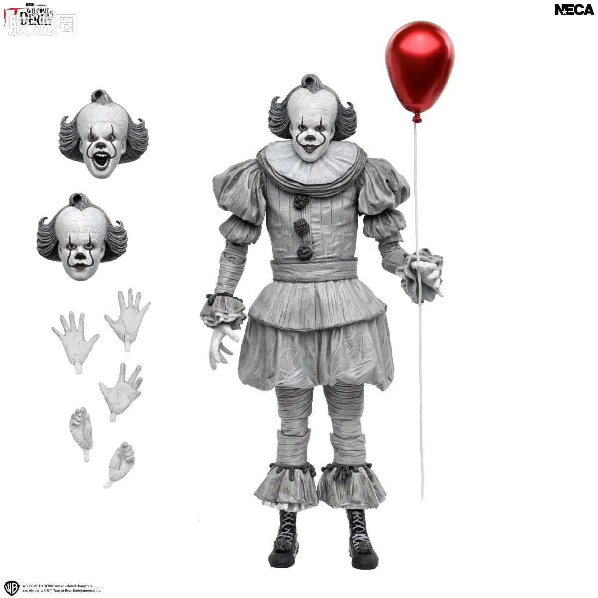 NECA 7寸可动人形系列 终极版/豪华版 电影系列 《小丑回魂：欢迎来到德里》终极黑白版 潘尼怀斯 - 图片