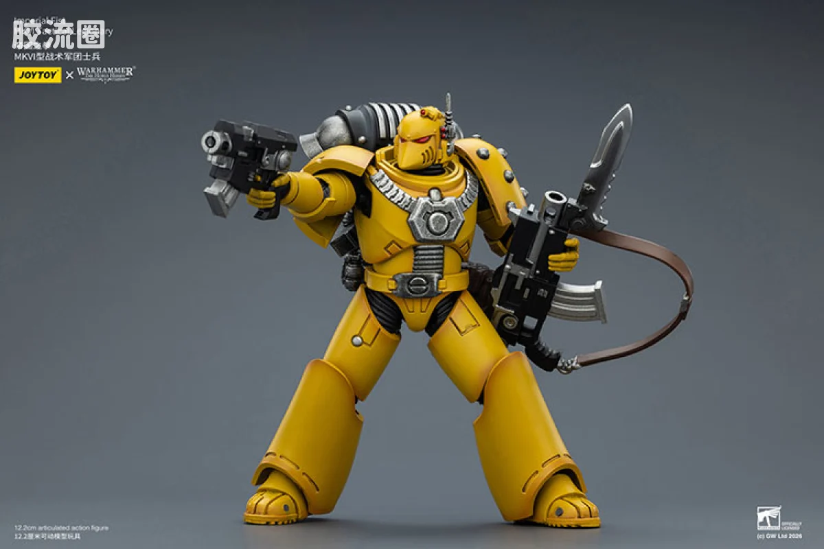 JOYTOY x 战锤40K 帝国之拳/黑色圣堂 HH帝国之拳 MK6型战术军团士兵 - 图片