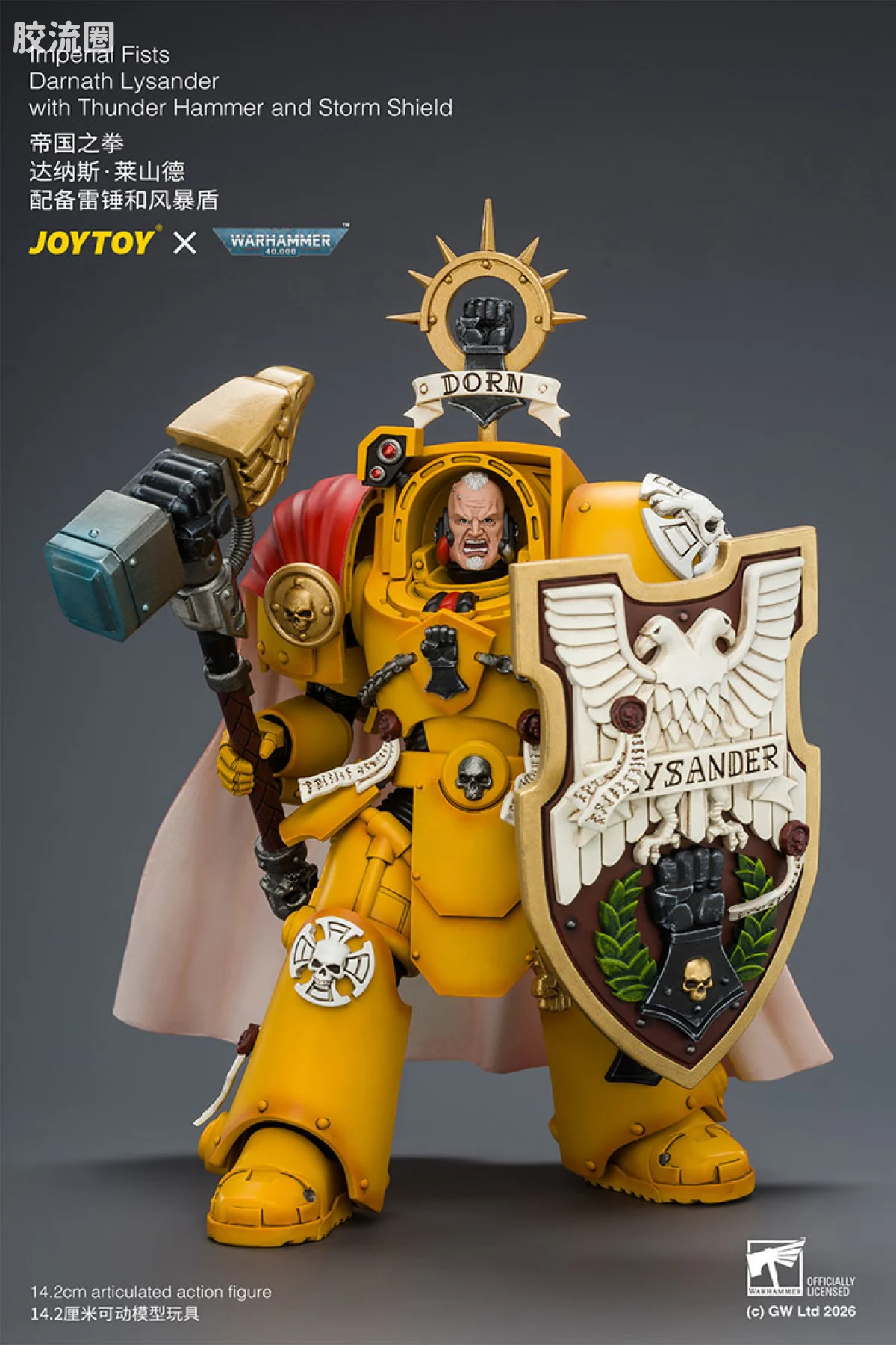 JOYTOY x 战锤40K 帝国之拳/黑色圣堂 帝国之拳 达纳斯莱山德（雷锤＆风暴盾） - 图片