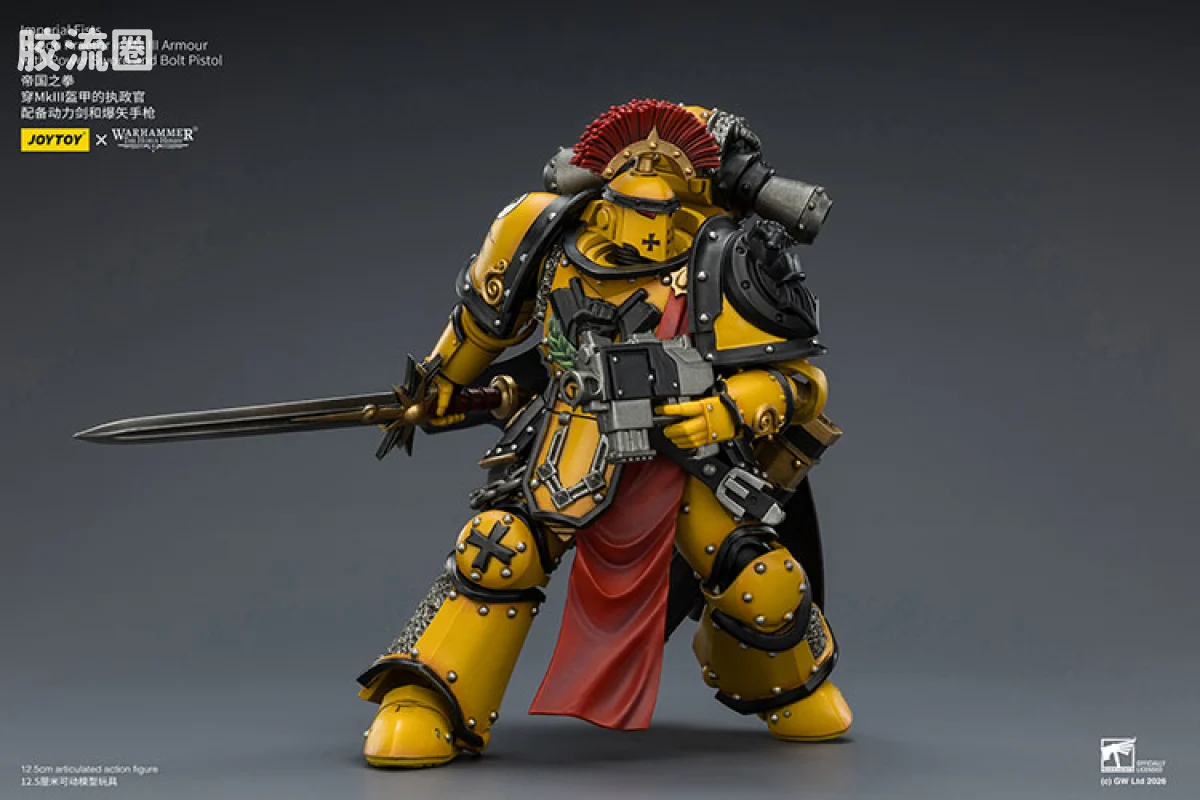 JOYTOY x 战锤40K 帝国之拳/黑色圣堂 HH帝国之拳 MK3执政官（动力剑＆爆矢手枪） - 图片