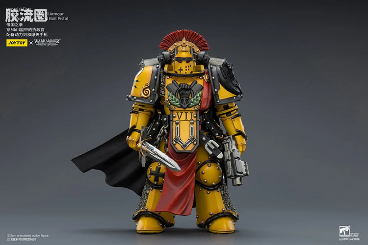 JOYTOY x 战锤40K 帝国之拳/黑色圣堂 HH帝国之拳 MK3执政官（动力剑＆爆矢手枪） - 图片