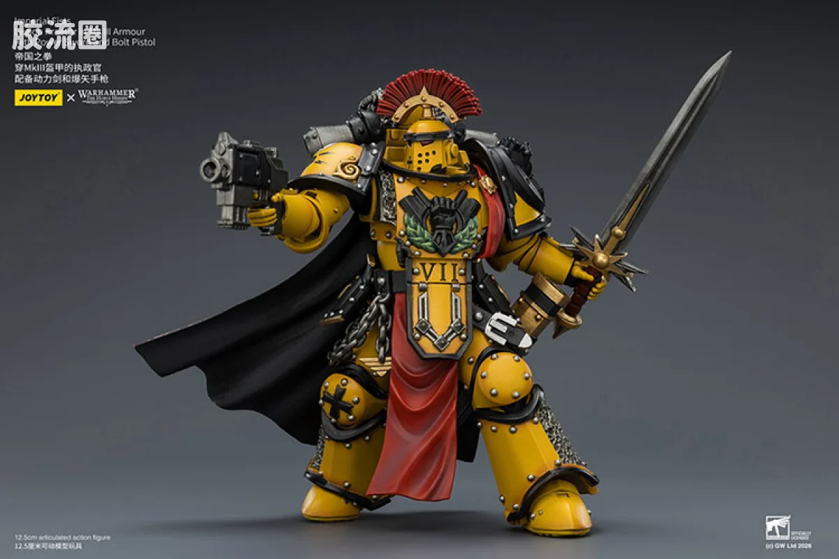 JOYTOY x 战锤40K 帝国之拳/黑色圣堂 HH帝国之拳 MK3执政官（动力剑＆爆矢手枪） - 图片