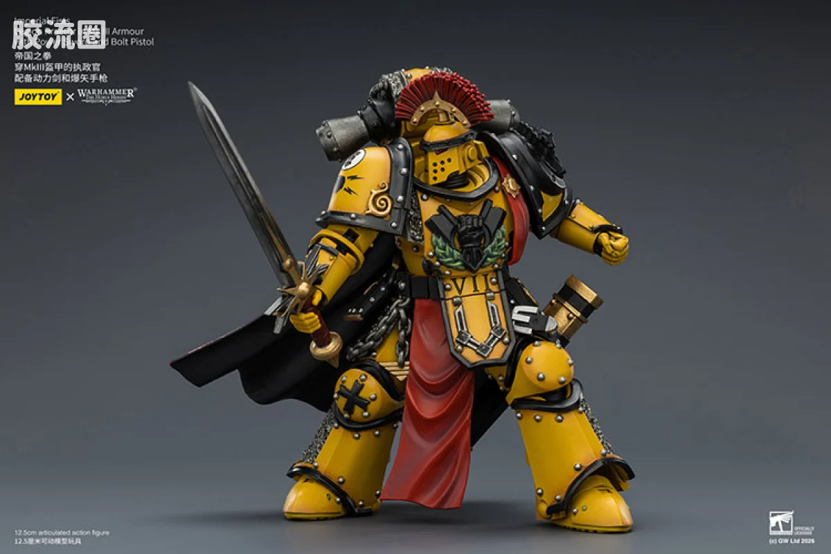 JOYTOY x 战锤40K 帝国之拳/黑色圣堂 HH帝国之拳 MK3执政官（动力剑＆爆矢手枪） - 图片