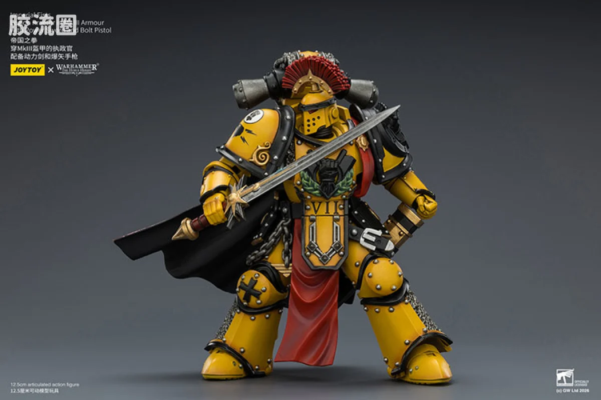 JOYTOY x 战锤40K 帝国之拳/黑色圣堂 HH帝国之拳 MK3执政官（动力剑＆爆矢手枪） - 图片