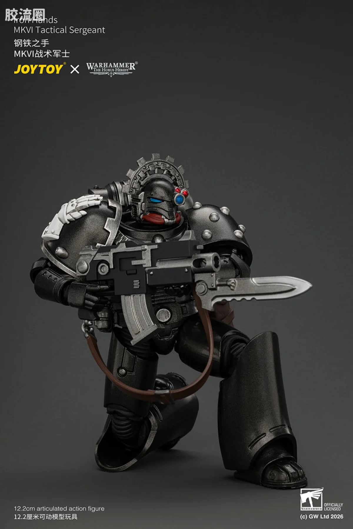 JOYTOY x 战锤40K 其他星际战士战团 钢铁之手 MKVI战术军士 配备爆矢枪，等离子手枪和能量剑 - 图片