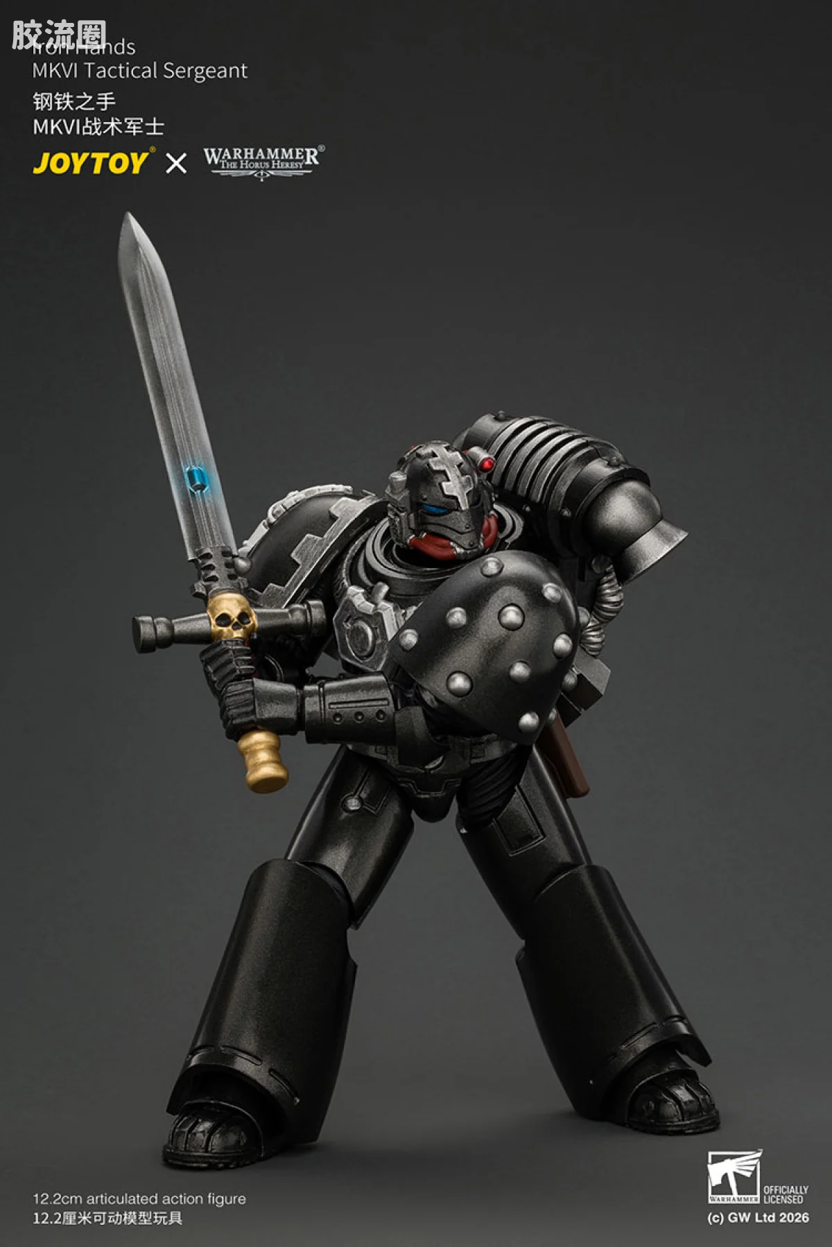 JOYTOY x 战锤40K 其他星际战士战团 钢铁之手 MKVI战术军士 配备爆矢枪，等离子手枪和能量剑 - 图片