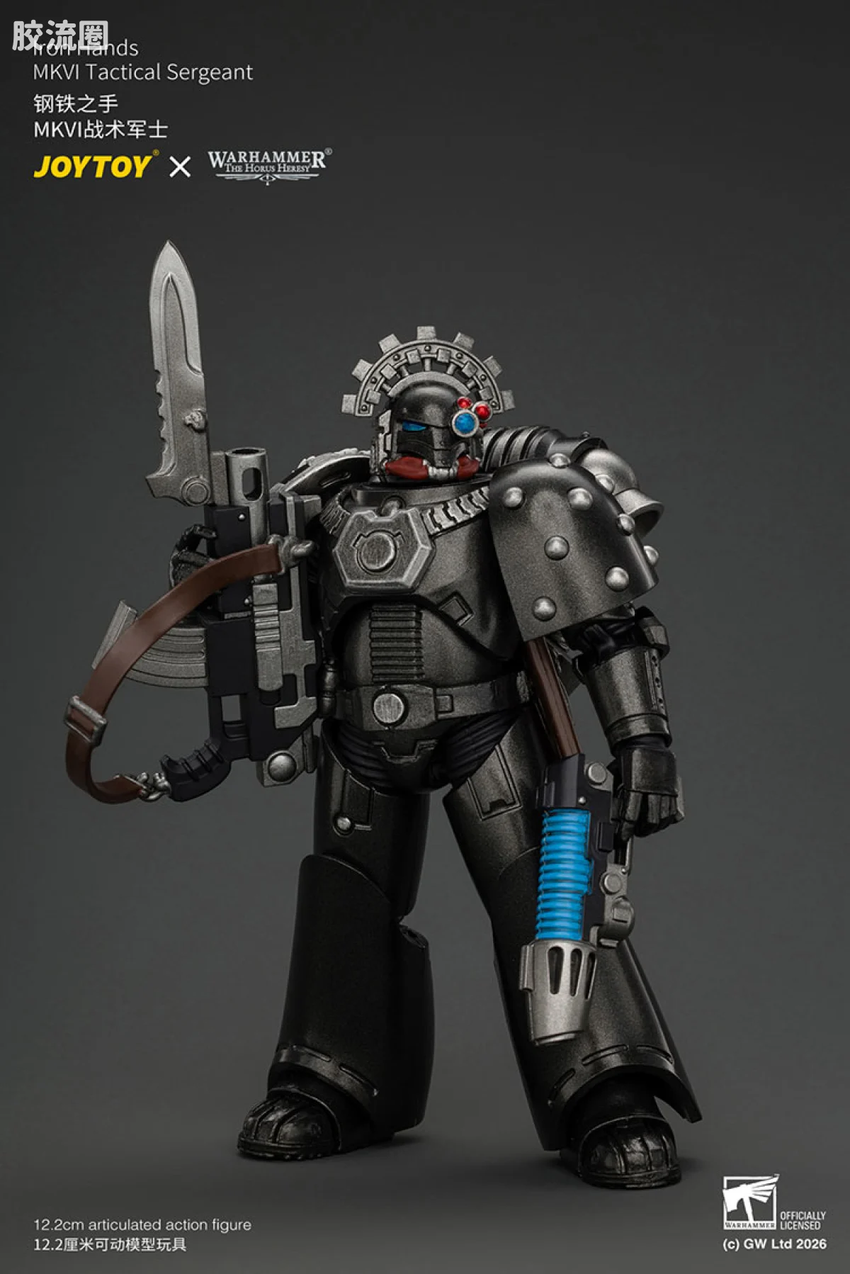 JOYTOY x 战锤40K 其他星际战士战团 钢铁之手 MKVI战术军士 配备爆矢枪，等离子手枪和能量剑 - 图片