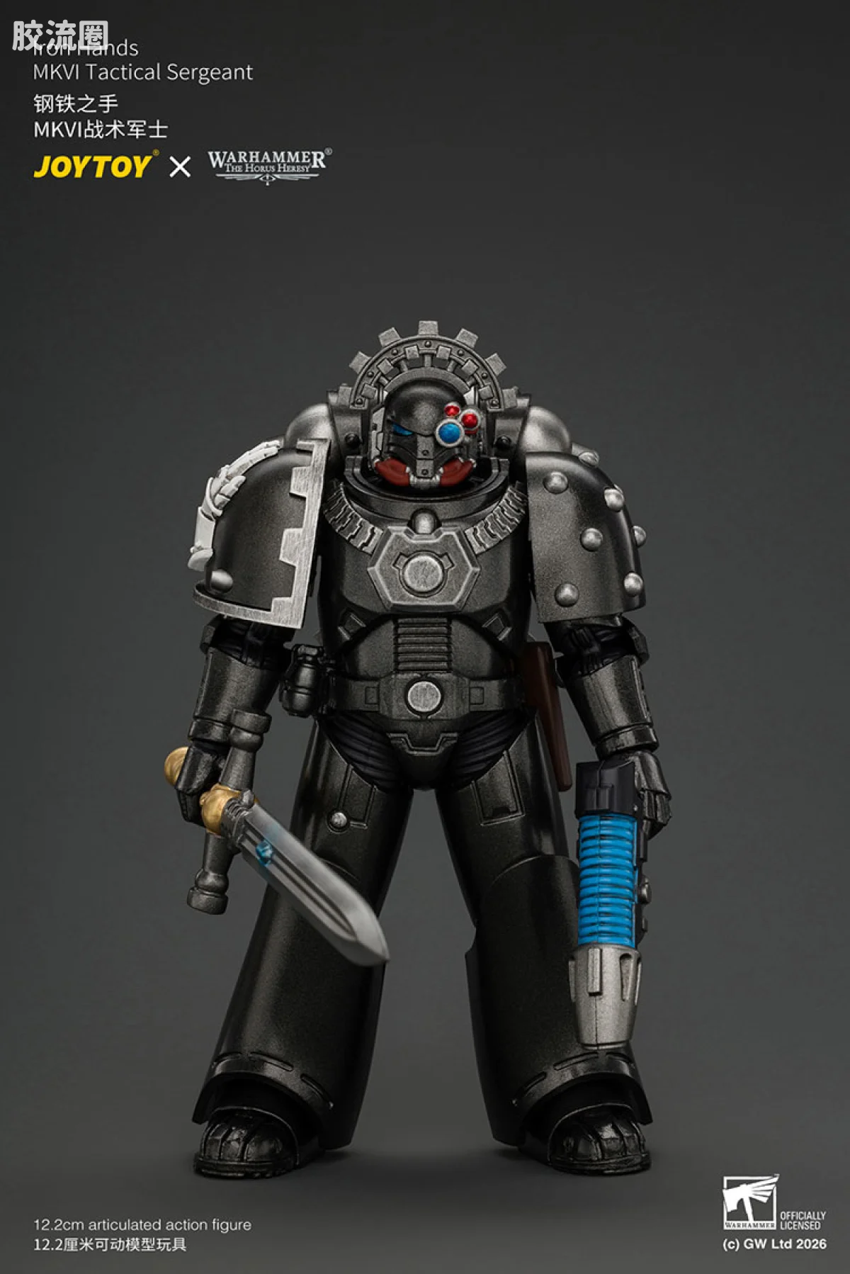 JOYTOY x 战锤40K 其他星际战士战团 钢铁之手 MKVI战术军士 配备爆矢枪，等离子手枪和能量剑 - 图片