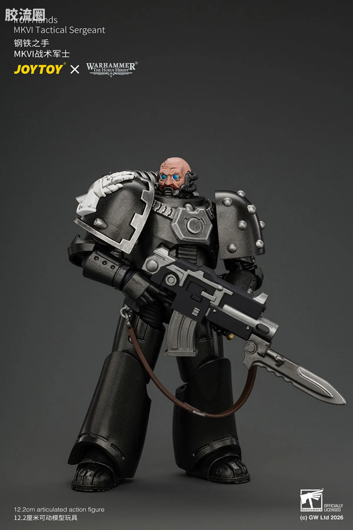 JOYTOY x 战锤40K 其他星际战士战团 钢铁之手 MKVI战术军士 配备爆矢枪，等离子手枪和能量剑 - 图片