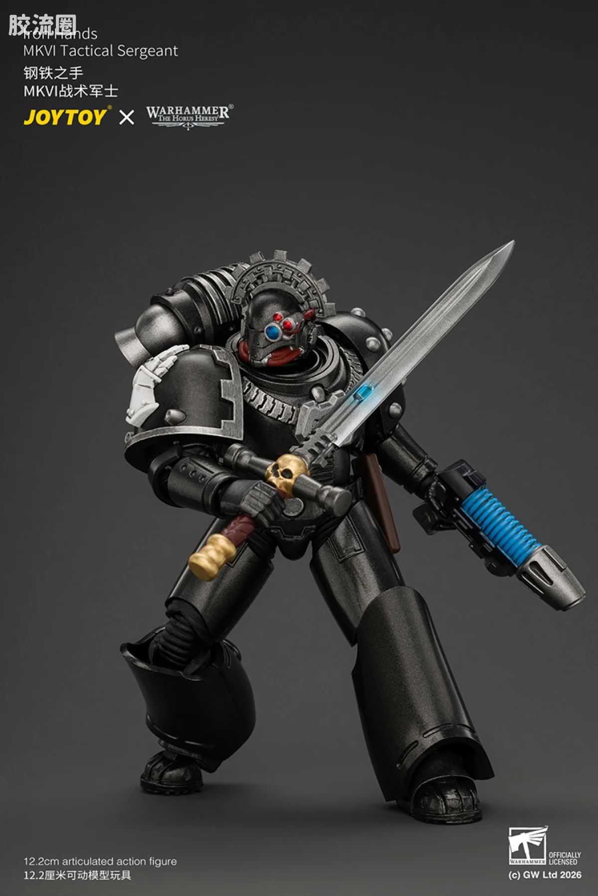 JOYTOY x 战锤40K 其他星际战士战团 钢铁之手 MKVI战术军士 配备爆矢枪，等离子手枪和能量剑 - 图片