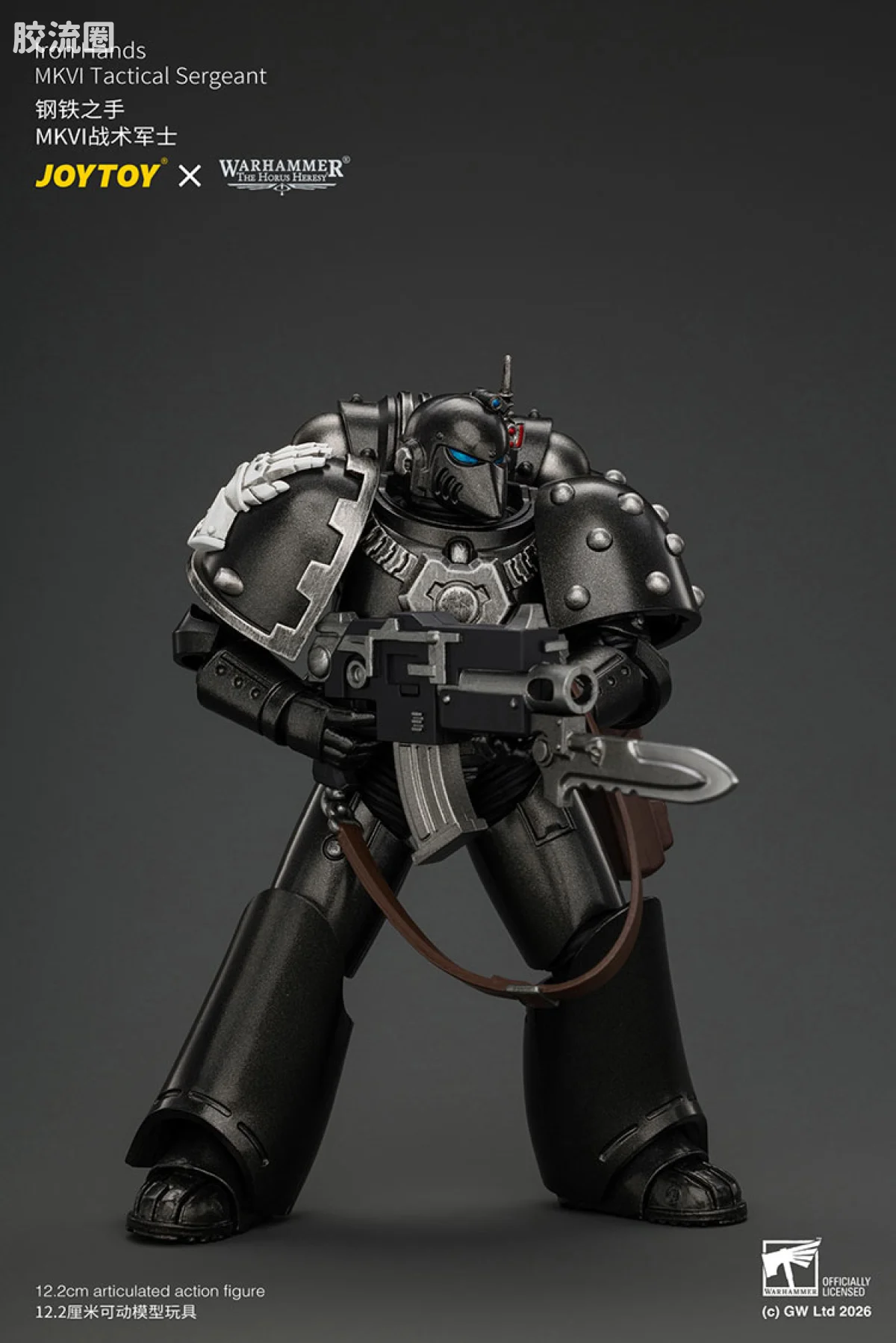JOYTOY x 战锤40K 其他星际战士战团 钢铁之手 MKVI战术军士 配备爆矢枪，等离子手枪和能量剑 - 图片