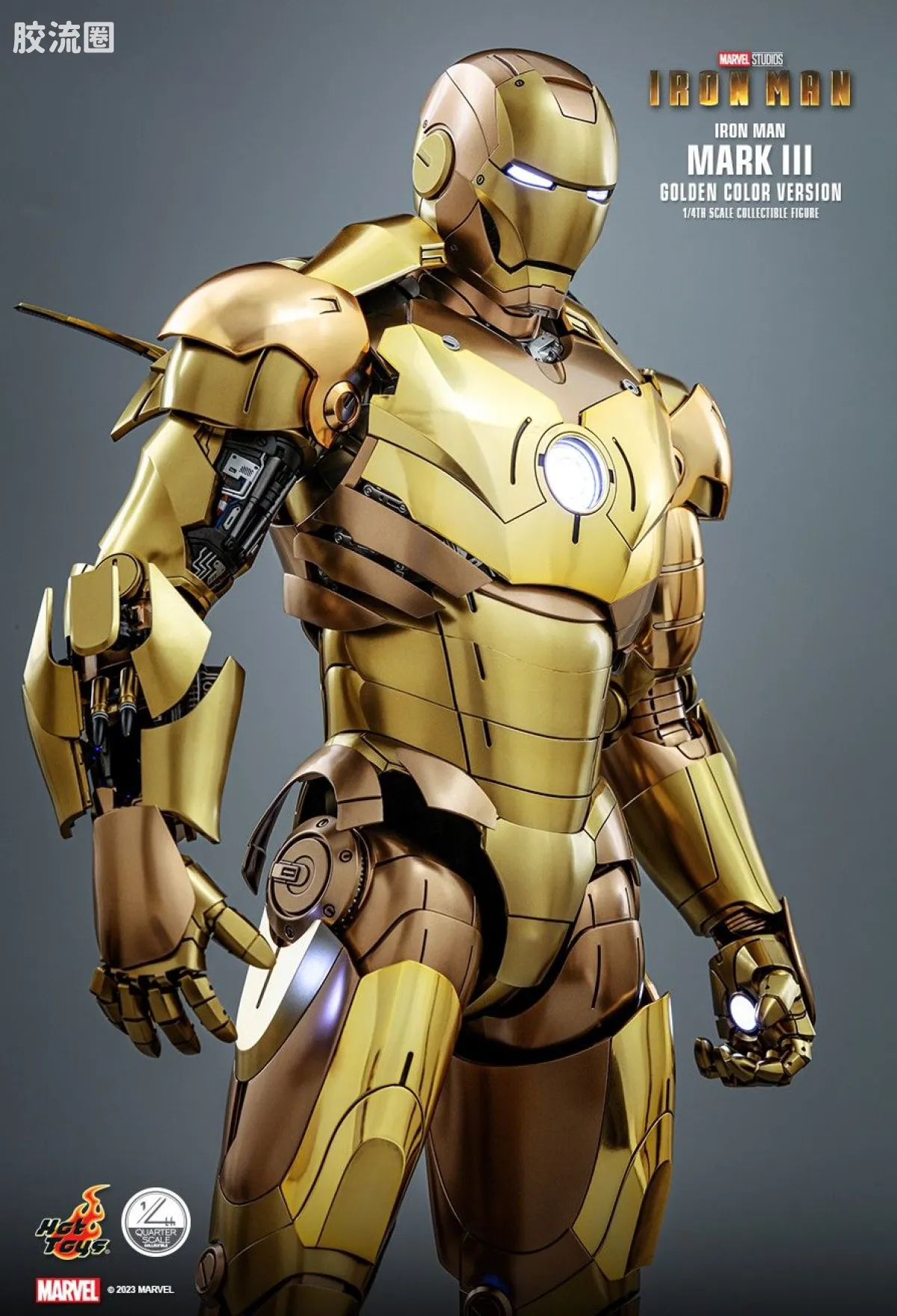 HT 1比4可动人偶 普通版 QS系列 《钢铁侠》钢铁侠 Mark3 (金色版) - 图片