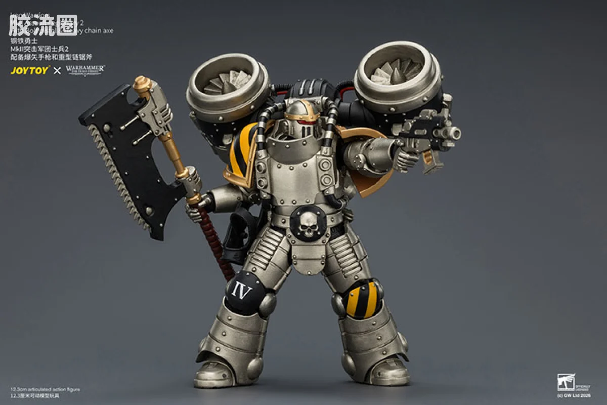 JOYTOY x 战锤40K null HH钢铁勇士 MK2突击军团士兵2 重型链锯斧和爆矢枪 - 图片