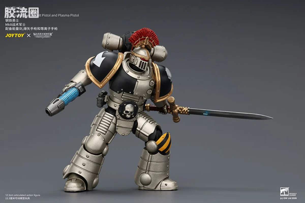 JOYTOY x 战锤40K null HH钢铁勇士 MK2战术军士 配备能量剑，爆矢手枪和等离子手枪 - 图片