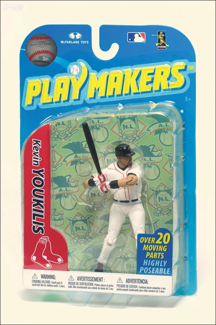 麦克法兰MLB棒球系列玩具 PLAYMAKERS 第2代 KEVIN YOUKILIS (BATTING)
