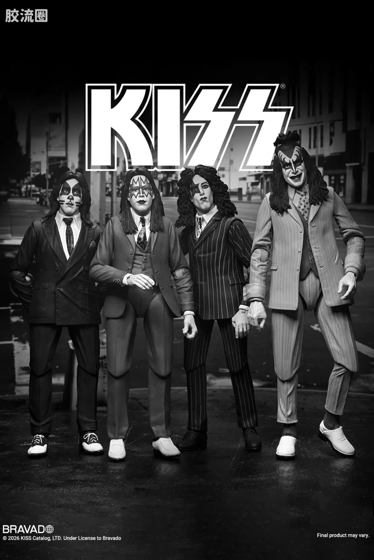 NECA 7寸可动人形系列 终极版/豪华版 电影系列 KISS - 《Dressed to Kill》专辑封面 4只装 - 图片