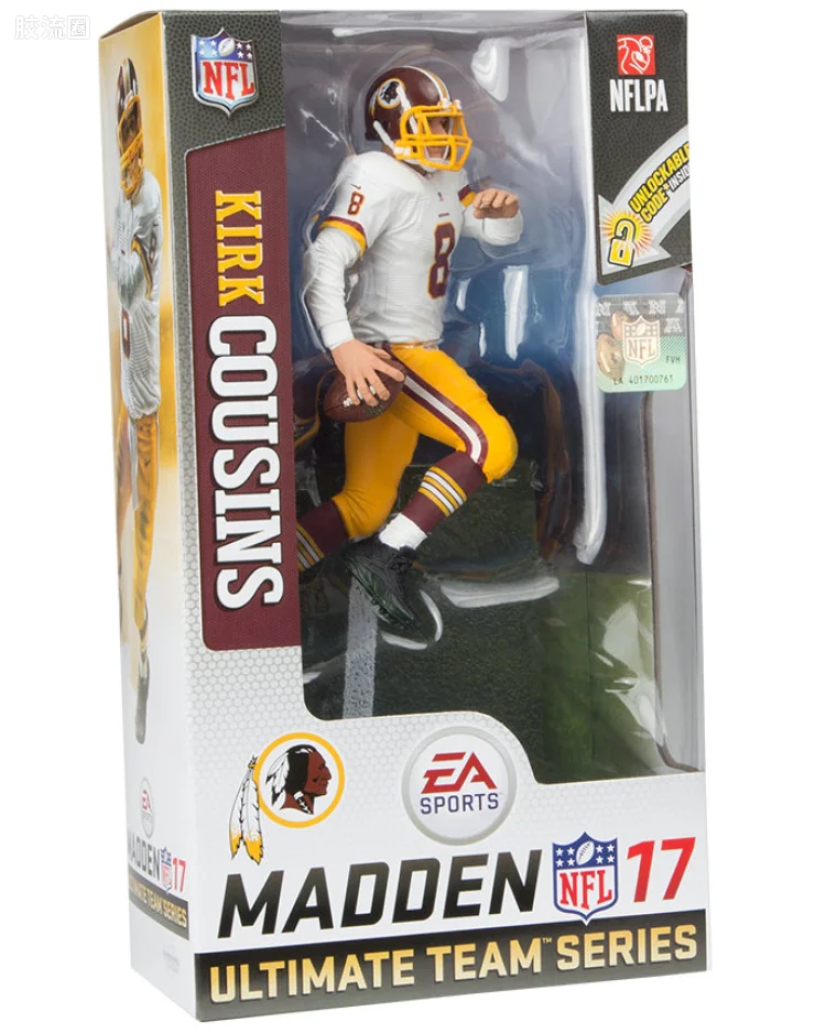 麦克法兰NFL美式足球系列玩具 Madden NFL 17 Ultimate Team Series 3 Kirk Cousins