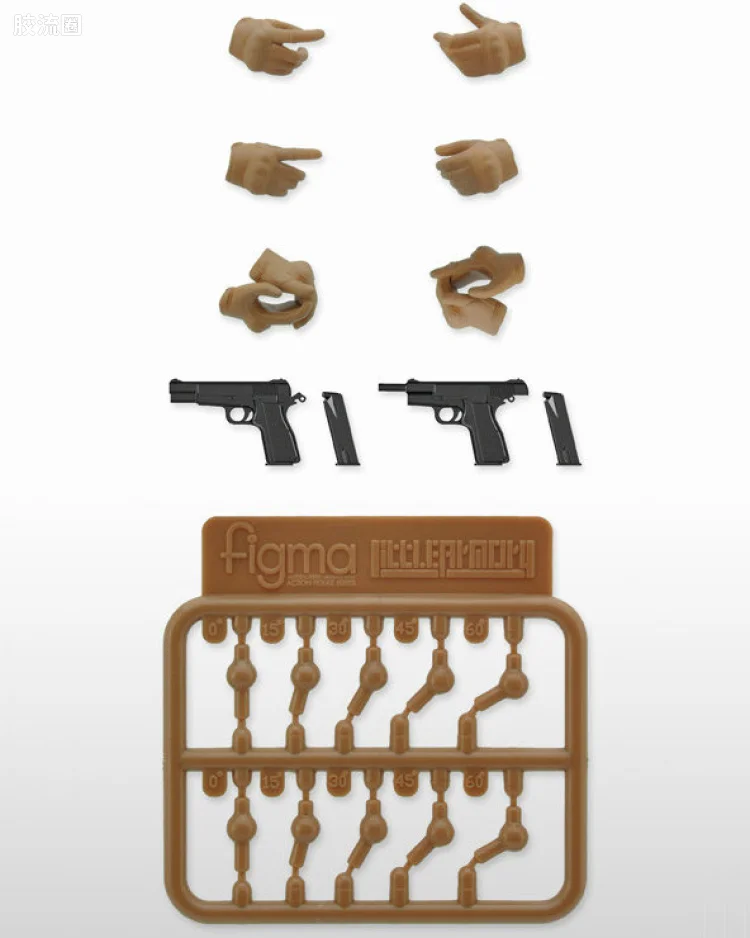 LAOP06 figma专用战术手套2 手枪套装(棕黄色)