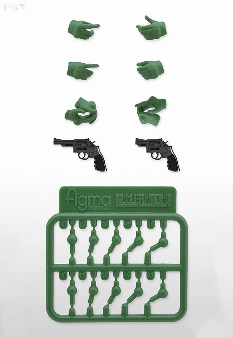 LITTLE ARMORY 系列 OP系列 LAOP07 figma专用战术手套2 左轮手枪套装(绿色)