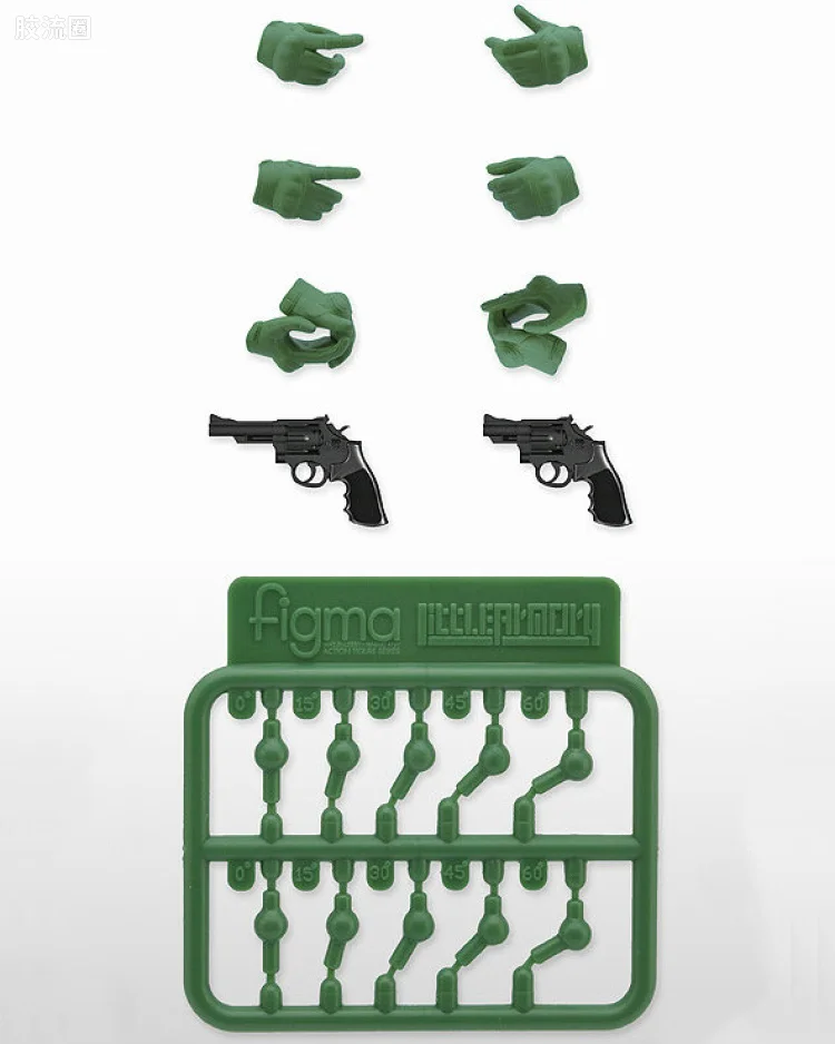 LAOP07 figma专用战术手套2 左轮手枪套装(绿色)
