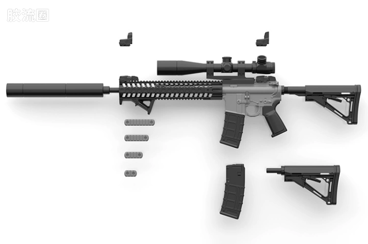 LITTLE ARMORY 系列 LITTLE ARMORY Doll Frontline系列 LADF24 ST AR-15突击步枪 - 图片