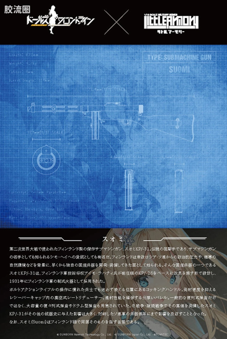 LITTLE ARMORY 系列 LITTLE ARMORY Doll Frontline系列 LADF29 索米冲锋枪 - 图片