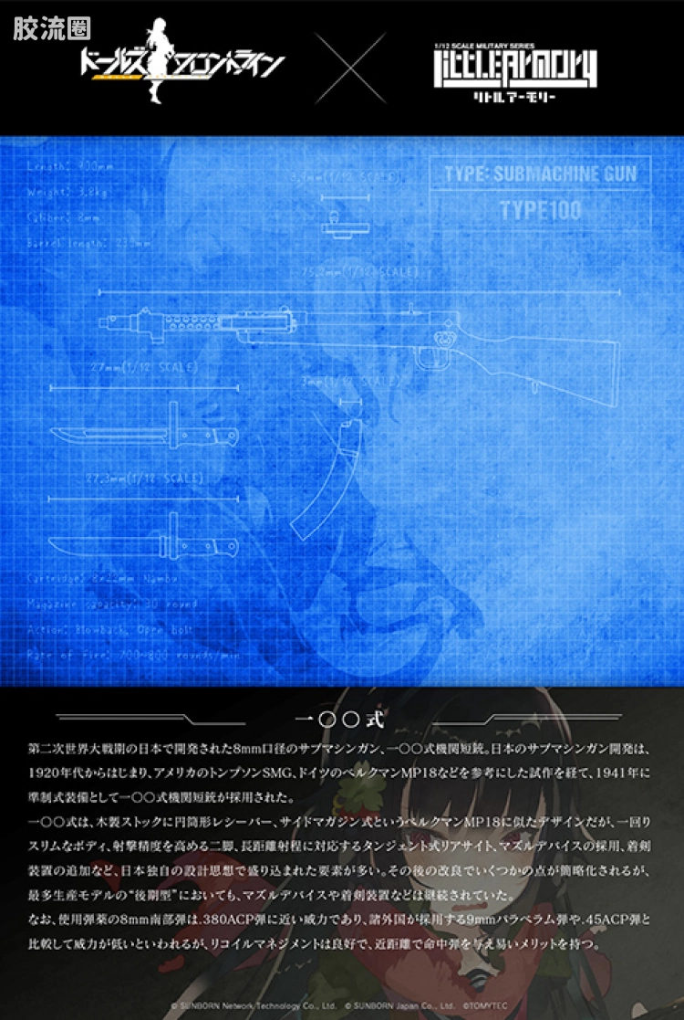 LITTLE ARMORY 系列 LITTLE ARMORY Doll Frontline系列 LADF31 樱花/百式冲锋枪 - 图片