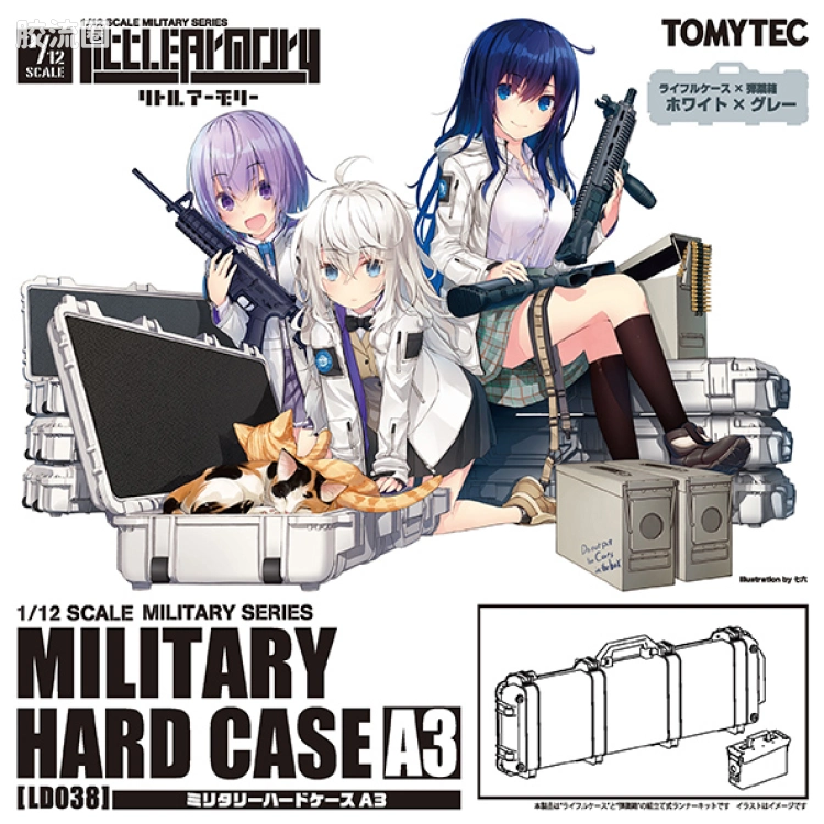 LITTLE ARMORY 系列 LD系列 LD038 军用硬质箱A3~灰色×白色 - 图片