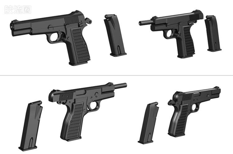 LITTLE ARMORY 系列 OP系列 LAOP06 figma专用战术手套2 手枪套装(棕黄色) - 图片