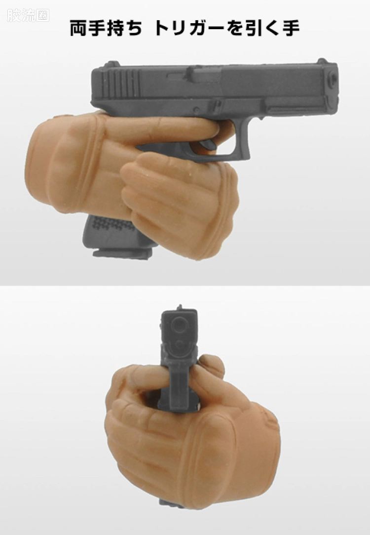 LITTLE ARMORY 系列 OP系列 LAOP06 figma专用战术手套2 手枪套装(棕黄色) - 图片