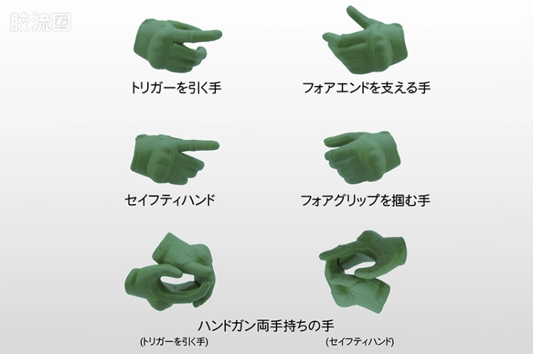LITTLE ARMORY 系列 OP系列 LAOP07 figma专用战术手套2 左轮手枪套装(绿色) - 图片