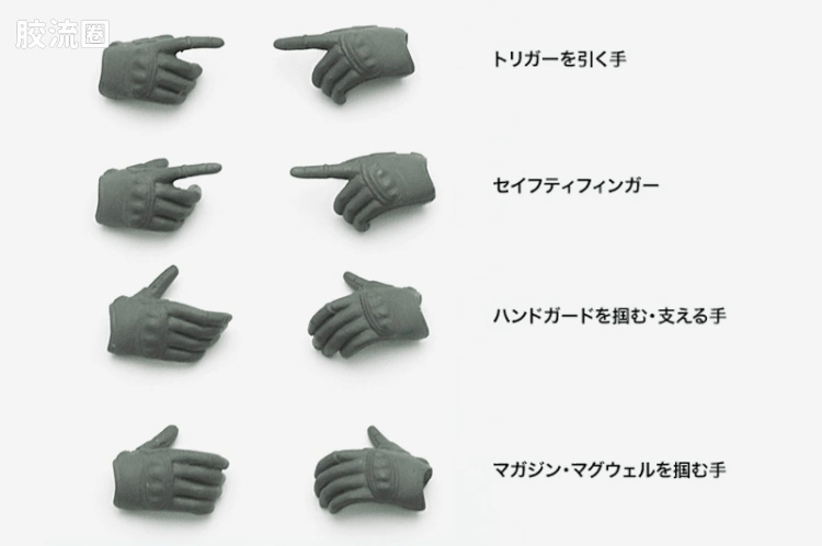 LITTLE ARMORY 系列 OP系列 OP05 figma专用战术手套(深灰色) - 图片