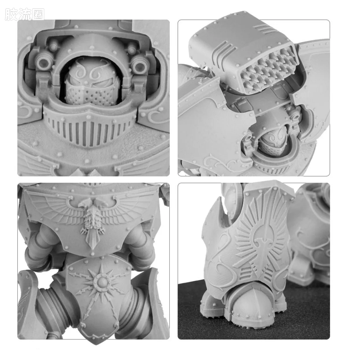 战锤40K Adeptus Custodes 帝皇禁军 禁军泰利蒙重型无畏机身 - 图片