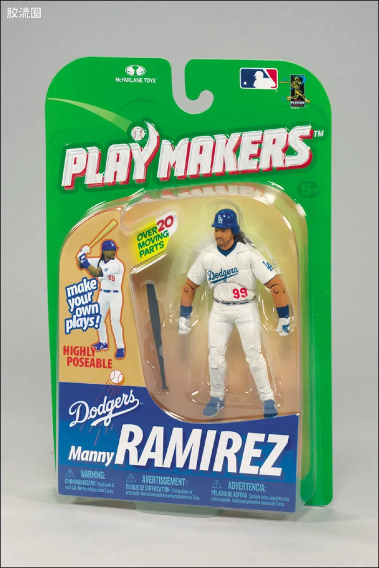 麦克法兰MLB棒球系列玩具 PLAYMAKERS 第1代 MANNY RAMIREZ (BATTING)