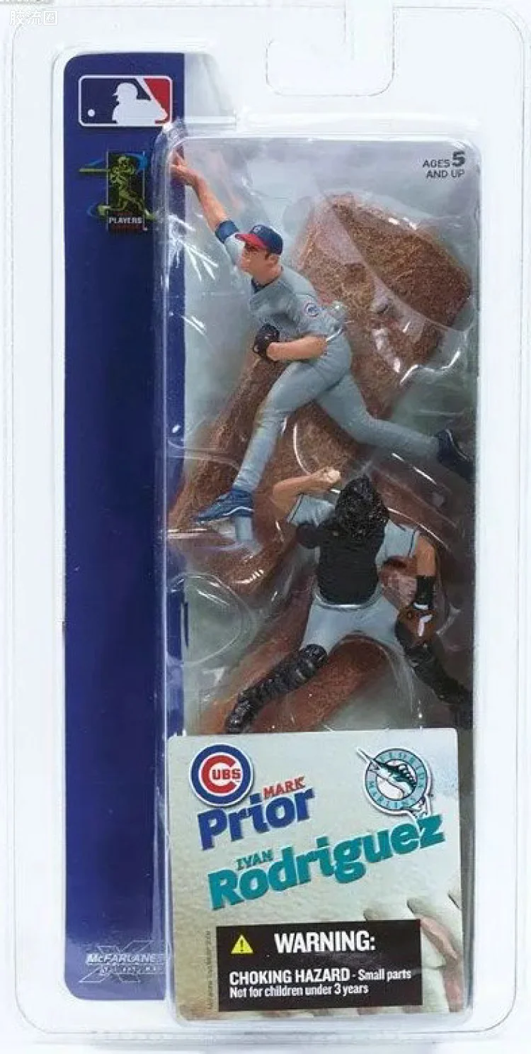 麦克法兰MLB棒球系列玩具 3寸系列第1代 MARK PRIOR/IVAN RODRIGUEZ