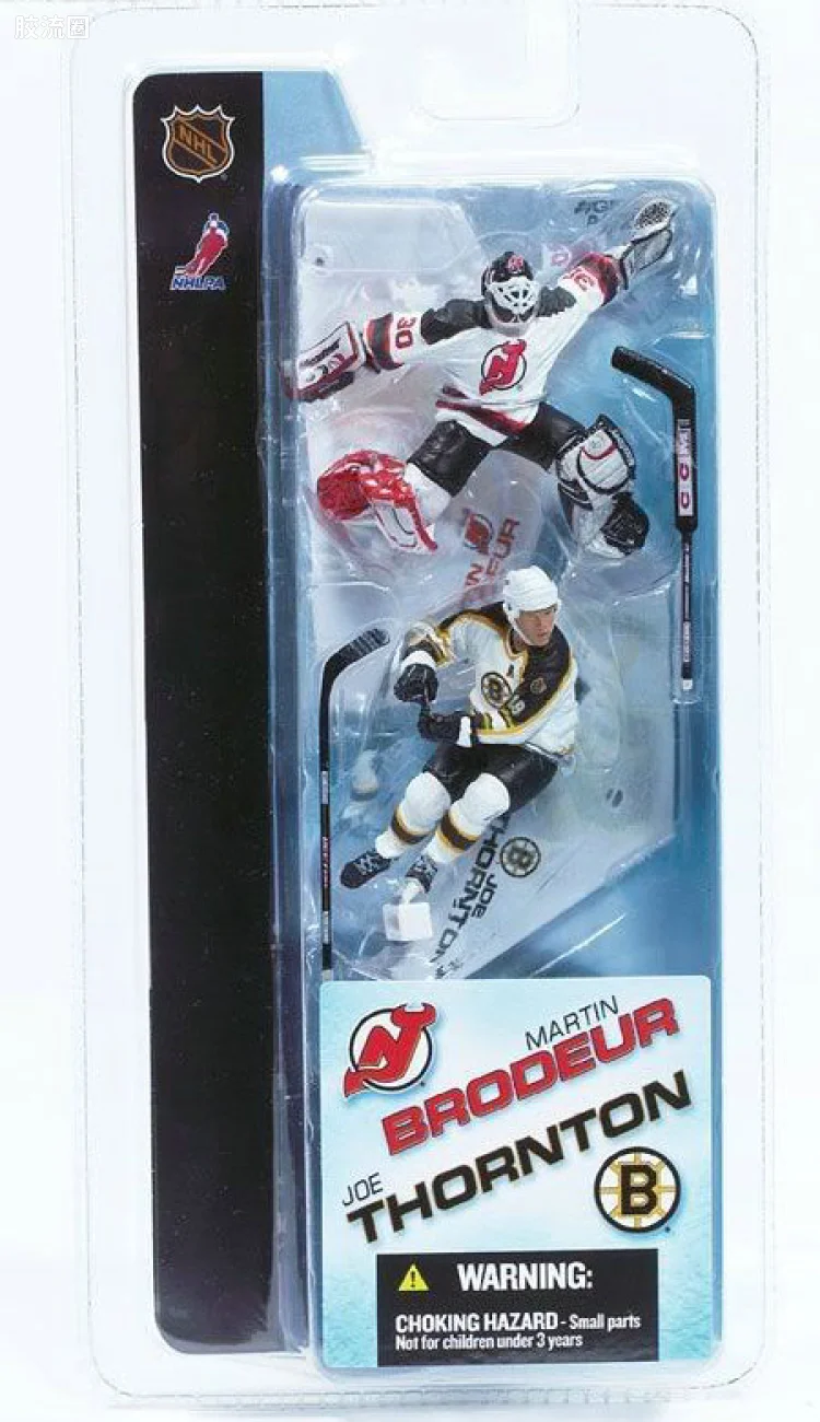麦克法兰NHL冰球系列玩具 3寸系列第1代 MARTIN BRODEUR/JOE THORNTON
