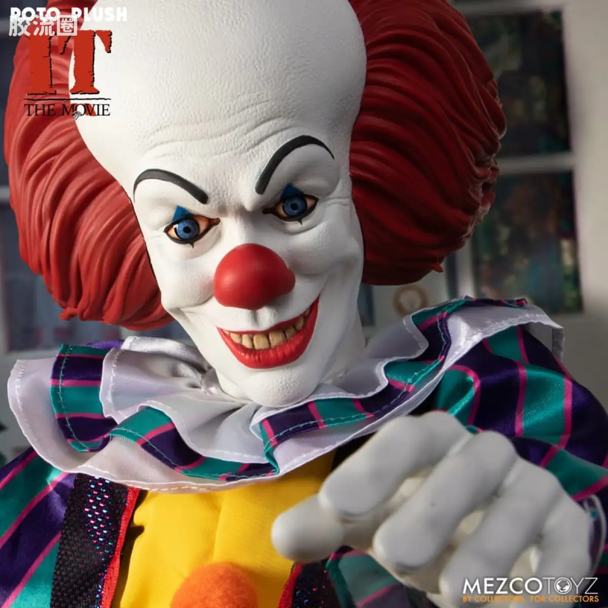 Mezco 娃娃系列 Roto Plush/毛绒玩偶系列 小丑回魂 (1990) 潘尼怀斯 - 图片