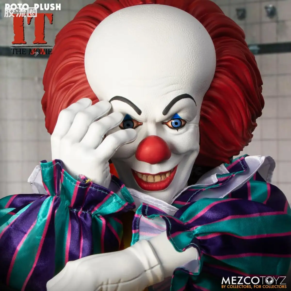 Mezco 娃娃系列 Roto Plush/毛绒玩偶系列 小丑回魂 (1990) 潘尼怀斯 - 图片