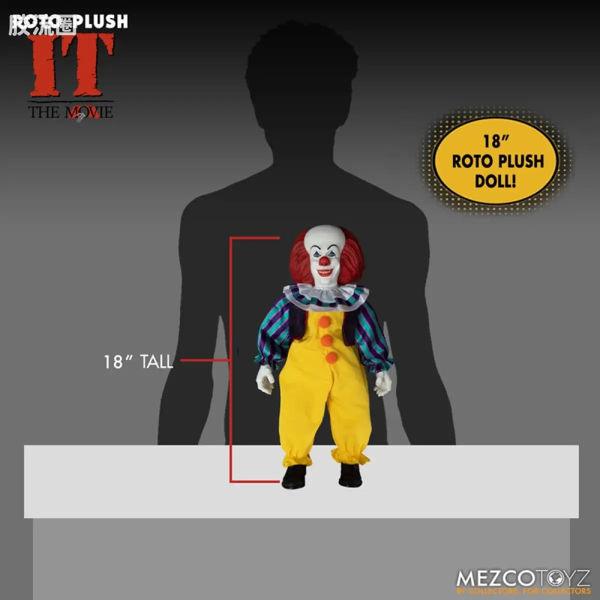 Mezco 娃娃系列 Roto Plush/毛绒玩偶系列 小丑回魂 (1990) 潘尼怀斯 - 图片