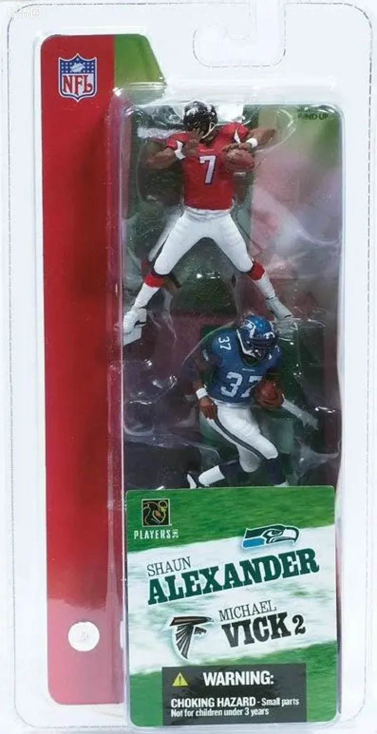 麦克法兰NFL美式足球系列玩具 3寸系列第2代 MICHAEL VICK/SHAUN ALEXANDER