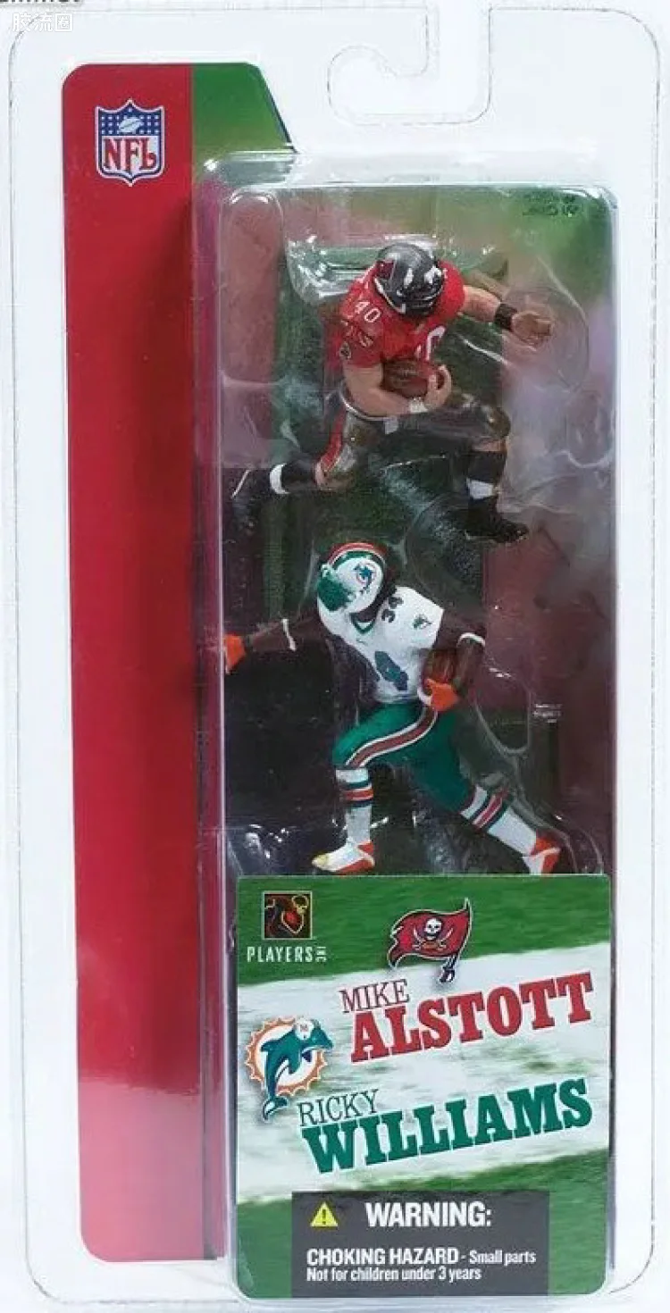 麦克法兰NFL美式足球系列玩具 3寸系列第1代 MIKE ALSTOTT/RICKY WILLIAMS