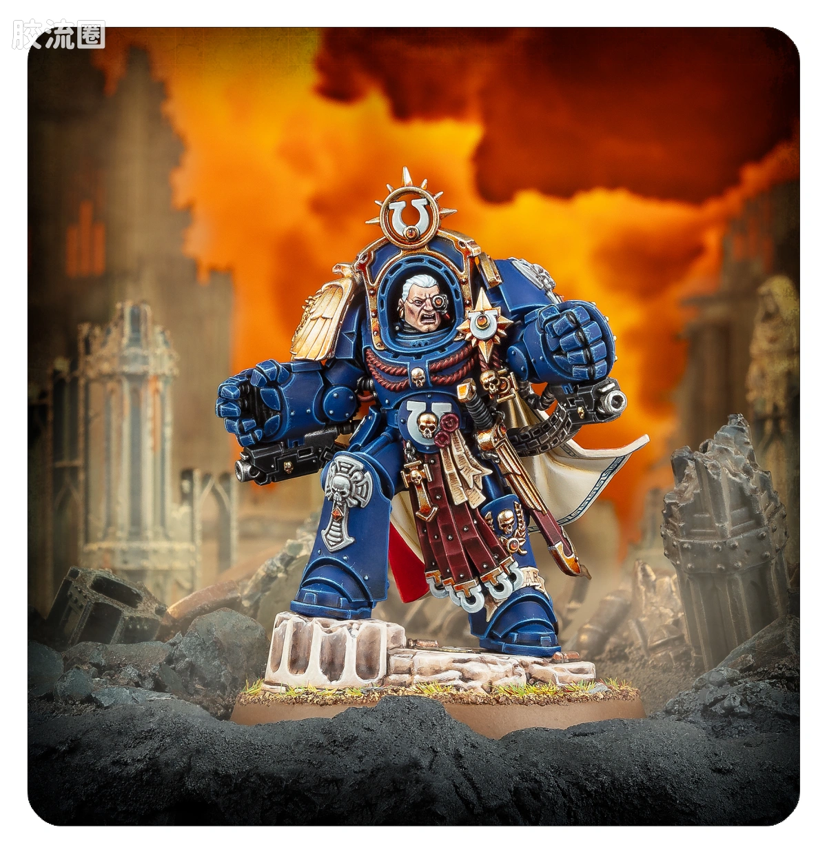 战锤40K Ultramarines 极限战士 10版 战团长 装备安提洛克斯装甲的马涅乌斯·卡尔加 - 图片