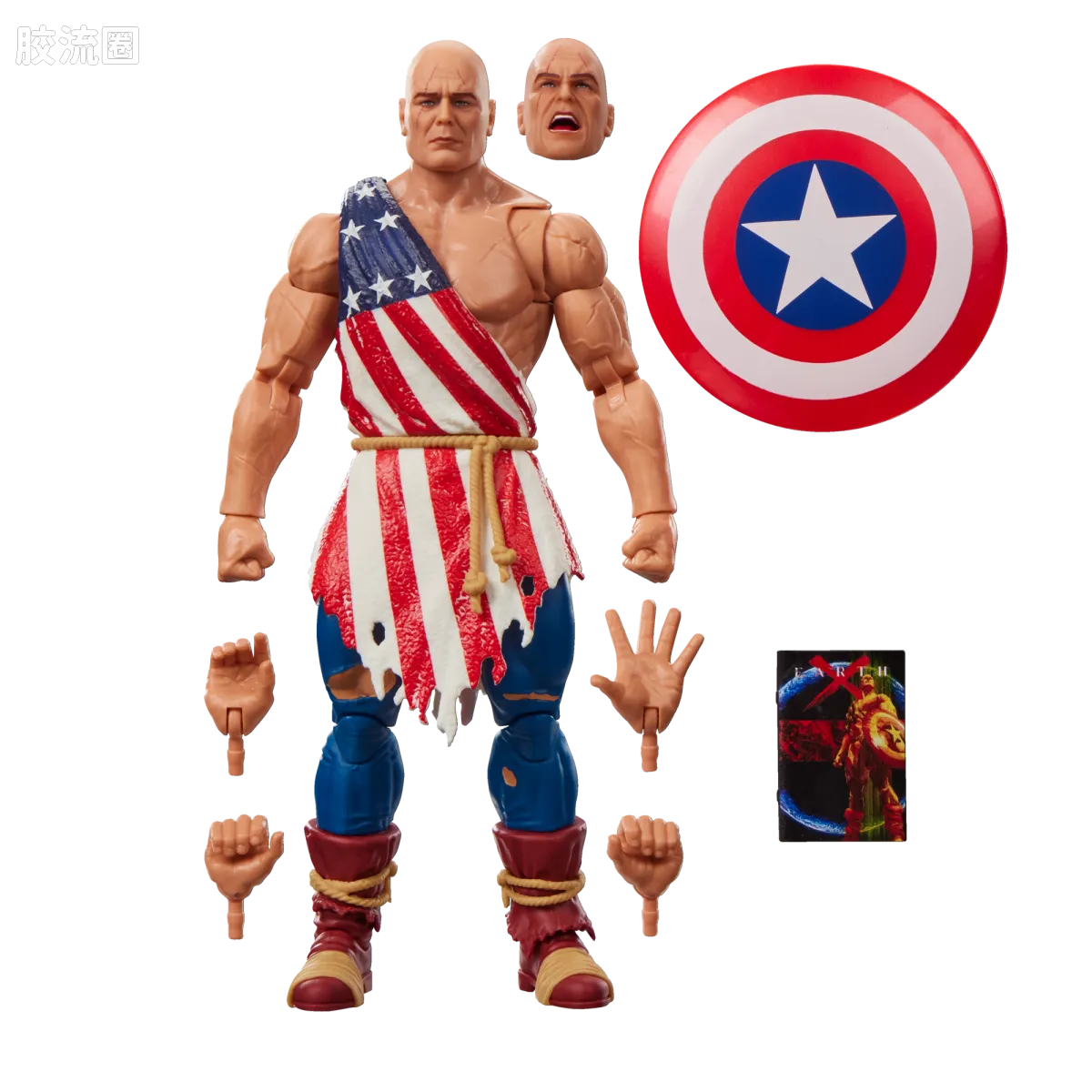 Marvel Legends/漫威传奇 可动人偶系列 迷你漫画 复古挂卡系列 美国队长（Earth X） - 图片