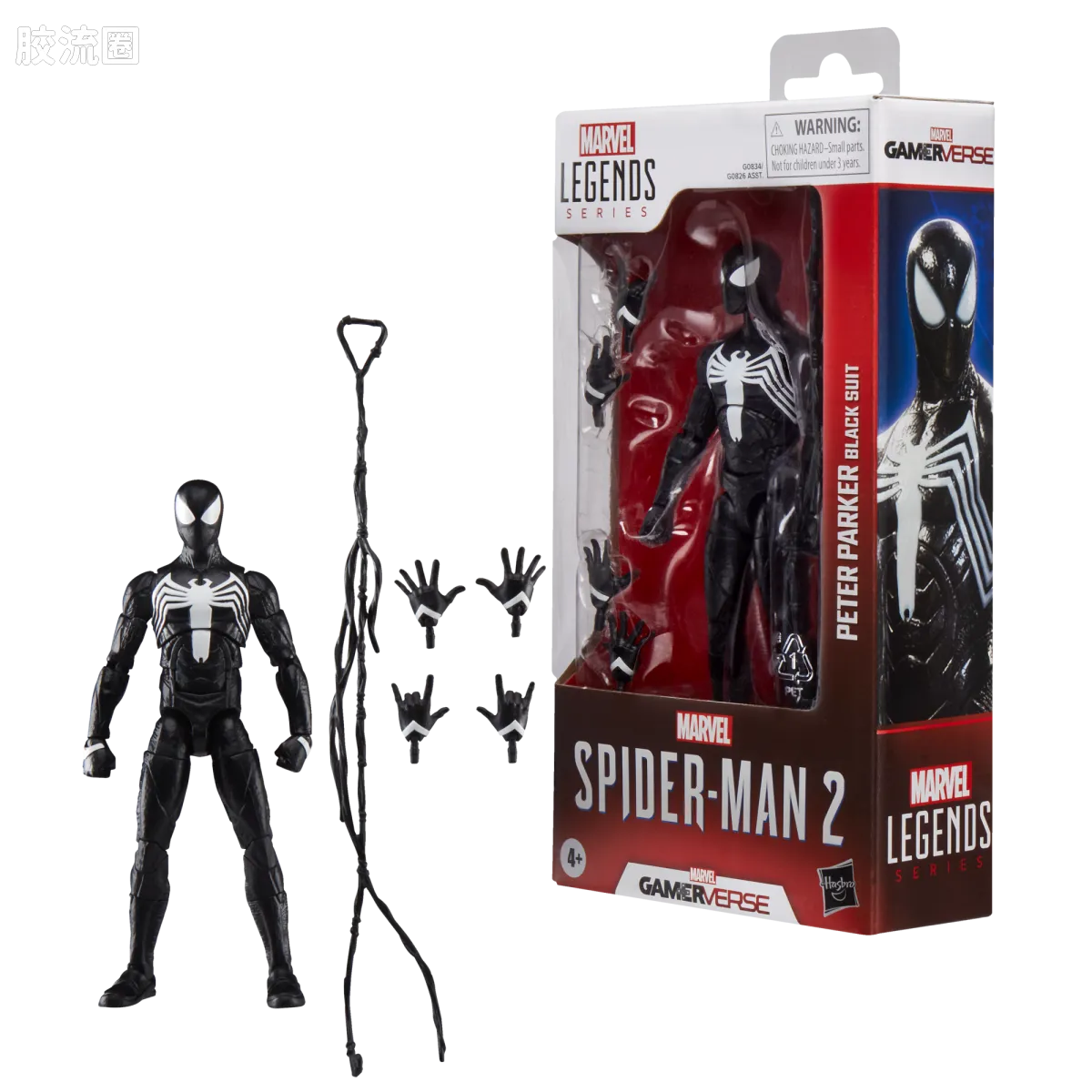 Marvel Legends/漫威传奇 可动人偶系列 GAMERVERSE 游戏 漫威蜘蛛侠2 蜘蛛侠 黑色战衣 - 图片