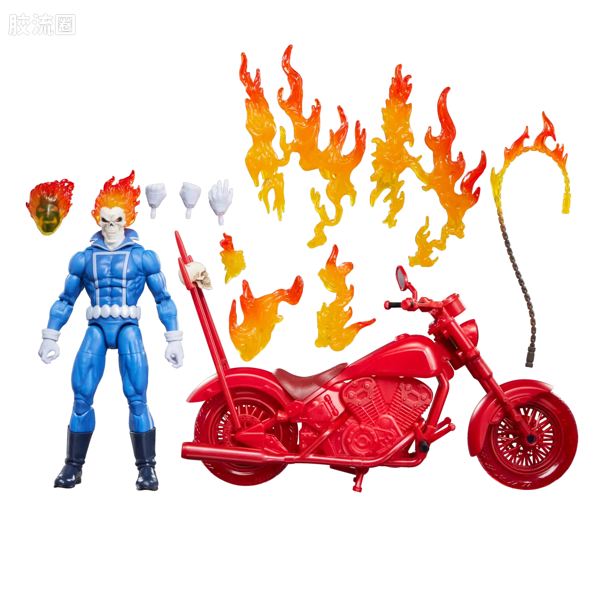 Marvel Legends/漫威传奇 可动人偶系列 人与载具 恶灵骑士 强尼·布雷泽（含摩托套装） - 图片