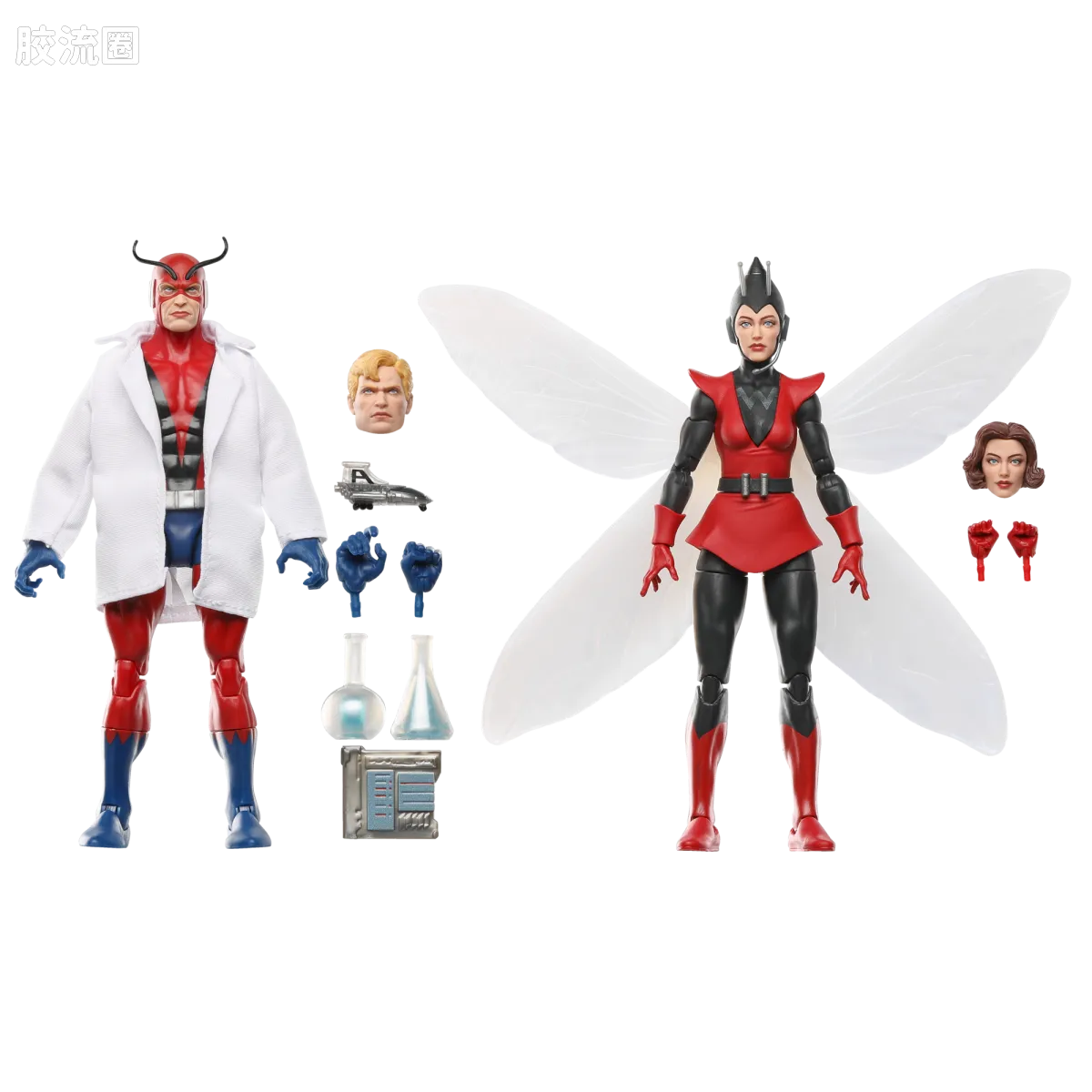 Marvel Legends/漫威传奇 可动人偶系列 多人套 汉克·皮姆（巨人）& 珍妮特·凡·戴恩（黄蜂女） - 图片